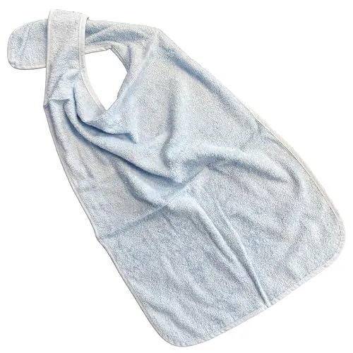 PFLEGE POINT® Kleidungsschutz/Ess-Schürze Frottier für Erwachsene mit Steckverschluss (hellblau)