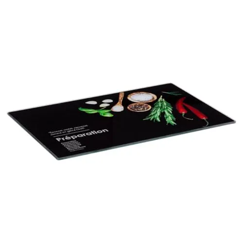 Five Schneidebrett aus Glas, 30 x 20 cm, Deko Black Edition