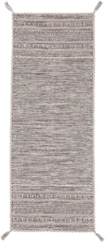 carpetfine Flachgewebeteppich Kelim Azizi Läufer Beige 80x300 cm - Läufer aus 100% Baumwolle, langlebig und pflegeleicht, ideal für Wohn- und Schlafzimmer. Auch für Fußbodenheizung geeignet und sorgt für eine behagliche Atmosphäre.