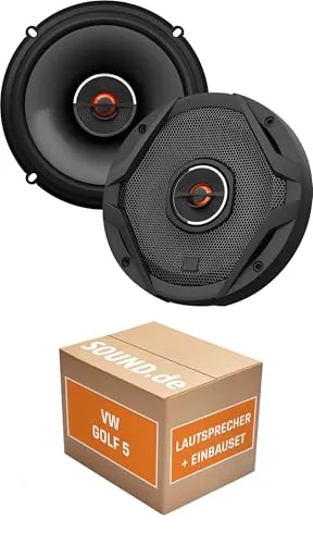 Lautsprecher Boxen Einbaupaket für JBL GX602 kompatibel mit VW Golf V vorne | 2X Tief-Mitteltöner mit integriertem Hochtöner 180W MAX