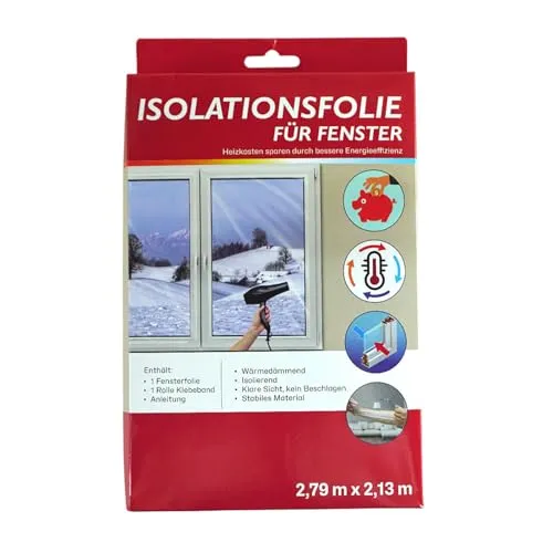 HAC24 Fensterfolie Isolationsfolie für Fenster, Transparent 2,79 x 2,13 m