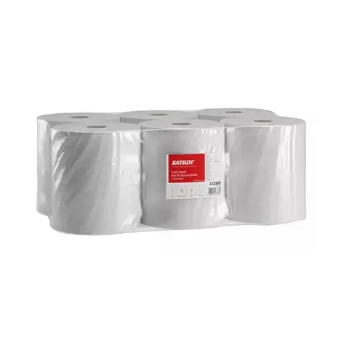 Katrin Handtuchrollen Basic M300 - 1-lagig, 17,8cm x 300m, 6 Rollen, reißfest und saugfähig, ideal für mittlere bis intensive Nutzung
