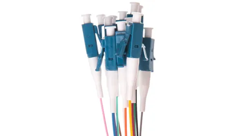 Pigtail światłowodowy 12szt, LC simplex, SM 9/125,OS2, 2m, LSZH, 12 kolorów DK-2