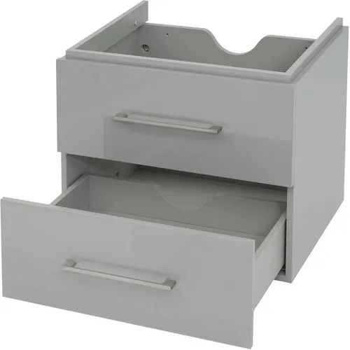 HW Badmöbel Unterschrank HWC-D16 - Eleganter 60cm Schubladenschrank in Grau, ideal für Ihr Badezimmer, bietet optimalen Stauraum und modernes Design für eine stilvolle Einrichtung.