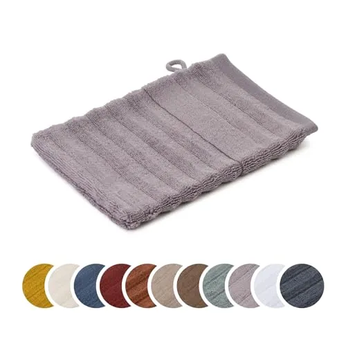 liebling Waschhandschuh Luxus Bio Baumwolle, Serie Marseille, 770 gr. / m², 16 x 21 cm, Ökotex, 60 Grad, saugstark, schnelltrocknend, Farbe: Silber