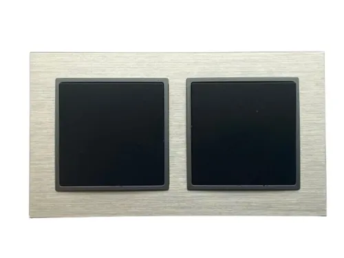 Lichtideen Schalter 2563 ABELKA ALU si/sw 2x Taster Einfach 230 Volt 10 Ampere (Taster, Schalter, Anennendose, Steckdose mit USB lieferbar)