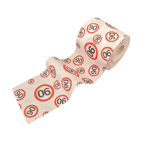 Geburtstag Geschenk Klopapier Fun Verkehrszeichen rot/weiß - Originelles Geburtstagsgeschenk für einen gelungenen 90. Geburtstag Mann oder Frau - Tiwoca 90