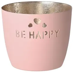 Madras Windlicht M Be Happy blush/gold