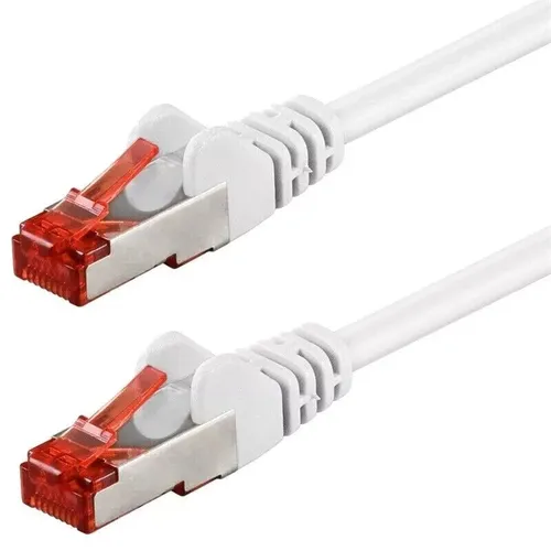 Cat.6 Netzwerkkabel S/FTP PiMF 250MHz - 50m Weiß - Ethernetkabel (RJ-45/8P8C) mit 50m Länge, ideal für schnelle Internetverbindungen und hohe Übertragungsraten.