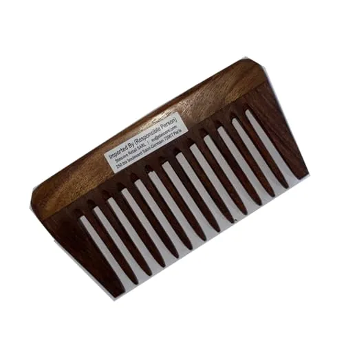 SVATV, handgefertigter Rosenholzkamm zum Entwirren von Haaren für dickes, lockiges und gewelltes Haar, nicht antistatisch und umweltfreundlich, mit breiter Zahnung für die Fellpflege von Haaren, (S-1)