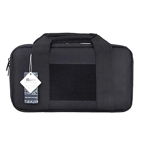 Huijukon Taktische Pistolentasche Pistolen Tasche Kurzwaffentasche Transporttasche für Pistolen und Revolver, Sowie Zubehör (Schwarz)