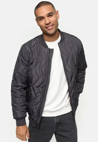 Indicode Herren INGatlin Steppjacke Bomberjacke | Übergangsjacke für Männer Dk Grey, M - Klassische Stepp-Bomberjacke mit durchgehendem Reißverschluss und elastischen Bündchen für optimalen Tragekomfort. Ideal für Frühling und Herbst, mit zwei praktischen Taschen für Stauraum.