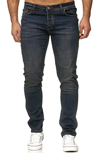 Reslad Jeans Herren Slim Fit Destroyed Jeanshose W30/L32 Dunkelblau - Hochwertige Reslad Jeans im Slim Fit mit Destroyed Look. Elastischer Denim für optimalen Tragekomfort. Perfekt für den modischen Alltagslook.