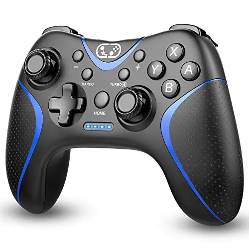 Switch Controller für Nintendo Switch/Lite/OLED, Pro Controller mit Aufwachen, PC Gamepad, Bluetooth, Programmierbar, 6-Achsen Gyroskop, Turbo & Auto, Dual Vibration
