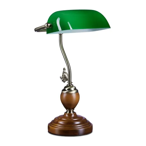 Vintage Bankerlampe Tischleuchte - Stilvolle Tischlampe im Jugendstil, neigbar und rutschfest – ideal für gemütliche Lesemomente im Wohnzimmer.