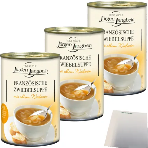 Jürgen Langbein Französische Zwiebelsuppe mit edlem Sherry 3x400ml Dose usy