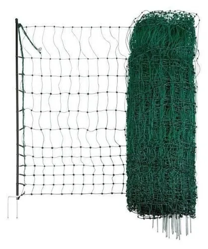 Kerbl Geflügelnetz 50 m grün mit Doppelspitze - Geflügelnetz für optimale Sicherheit, 50 m lang und 106 cm hoch, ideal zum Schutz von Hühnern und anderem Geflügel.