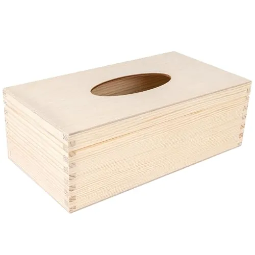 Creative Deco Kosmetiktücherbox Holz Taschentuchbox | 25,5 x 13,5 x 9 cm | Kosmetiktücher-Box Taschentuch-Box für Taschentücher | Tücherbox Kosmetiktuch-Spender für Decoupage