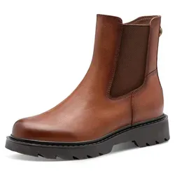 Tamaris Damen Stiefel braun 37 - Elegante Chelsea Boots - Stylische Chelsea Boots mit Plateau und elastischen Einsätzen für hohen Tragekomfort. Modernes Design mit strukturierter Sohle und 15,5 cm Schafthöhe. Ideal für entspannte Wintertage und urbane Spaziergänge.