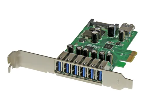 ST PEXUSB3S7 - 7 Port PCI Express USB 3.0 Karte - USB-Controller mit 7 USB 3.0-Ports für schnelle Datenübertragungen bis zu 5 Gbit/s. Ideal für die Erweiterung von PCs mit Low Profile- und Standard-Bauweise.