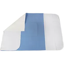 Medi-Inn Bettschutzauflage waschbar 90 cm x 85 cm hellblau 4-lagig mit Flügel / 1 Stück