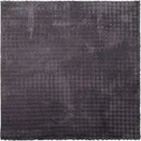 vidaXL Bereichsteppich SIROLO Anthrazit 120 x 120 cm – Pflegeleicht und rutschfest - Vielseitiger Teppich für Innenräume und überdachte Terrassen. Mit rutschfester Rückseite und schallabsorbierenden Eigenschaften. Pflegeleicht, maschinenwaschbar und ideal für den täglichen Einsatz.