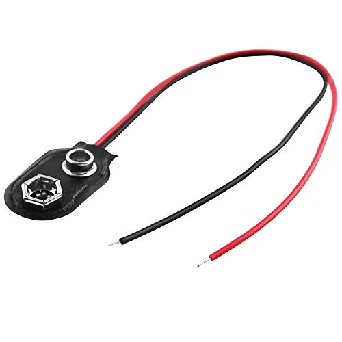 BestPlug 15cm Kabel mit + - Clip Anschluss für 9V Block Batterien, Lötversion