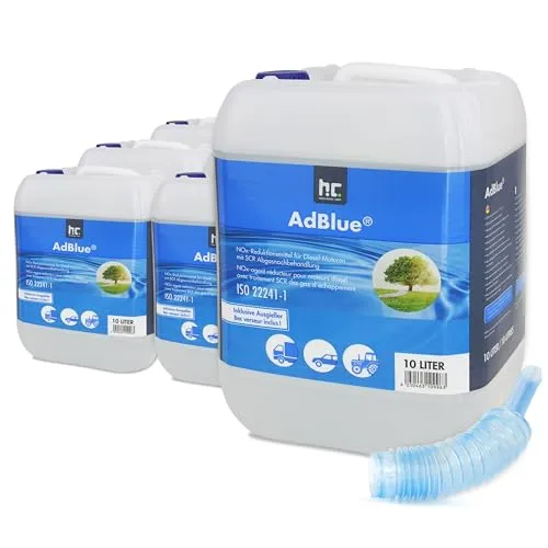 AdBlue® 10 L Harnstofflösung im Kanister - Additive für SCR-Abgasnachbehandlung, reduziert Stickoxide um 90 % und erfüllt Euro-6-Norm. Praktischer 10-Liter-Kanister mit geschlossenem Füllsystem für einfaches Einfüllen.