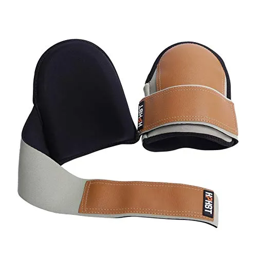 HPHST Profi Knieschoner Arbeiten Neues Upgrade Knieschützer Rutschfester Leder Knieschoner Sicherheits Knieschutz für Bau Garten Fliesenleger Knee Pads mit EVA-Polsterung Kniepolster