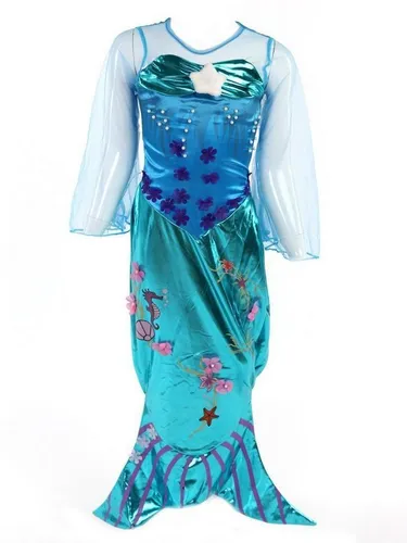 Katara Prinzessin-Kostüm Märchenkleid Meerjungfrau Ariel für Mädchen blau, Faschingskostüm, Karnevalskostüm, Karneval, Fasching, Kleid, Kinder