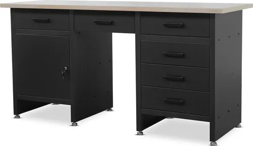 Jan Nowak Werkbank FRANK mit 6 Schubladen und verstellbaren Füßen - Robuste Werkbank FRANK mit 6 geräumigen Schubladen und einer stabilen MDF-Arbeitsplatte (170 cm x 60 cm), ideal für sicheres und komfortables Arbeiten in Werkstätten oder Garagen.