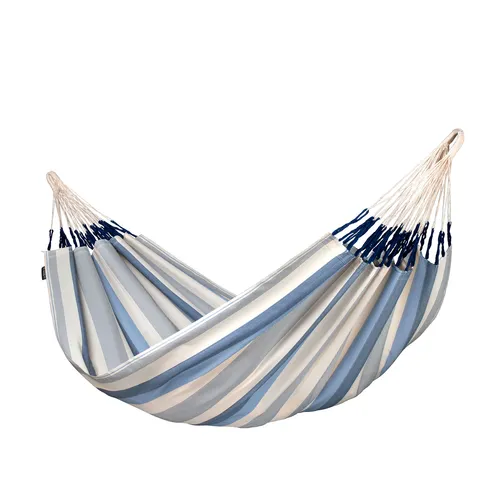 LA SIESTA® Brisa - Klassische Doppel-Hängematte, Blau - Hängematten & Hängestühle - Handgefertigt in Kolumbien, wetterbeständig und ideal für Garten und Balkon mit einer Liegefläche von 160 cm.