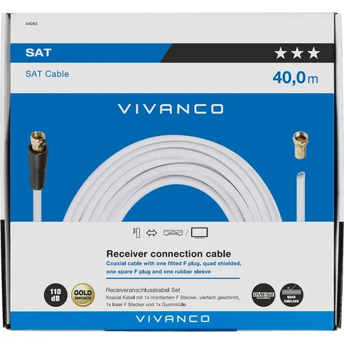 VIVANCO 44063 SET 110DB 40m SAT-Anschlusskabel