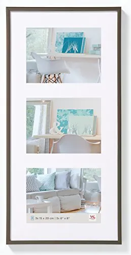 Galerierahmen New Lifestyle 3x 15x20 cm - Modernes Design - Bilderrahmen für kreative Wandgestaltungen, ideal für Familienfotos oder Erinnerungen, mit Passepartout und Klarglas für einen eleganten Look.