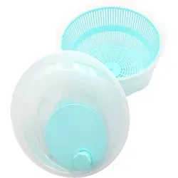 Salatschleuder Seiher Salatschüssel Abtropfsieb Servierschüssel Küchensieb - Hellblau - Buri