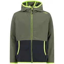 CMP KID Jacket FIX Hood olive (E943) 176 - Outdoor Freizeitjacke für Kinder aus griffigem Arctic Fleece, ideal für milde Temperaturen und mit praktischen Reißverschlusstaschen.