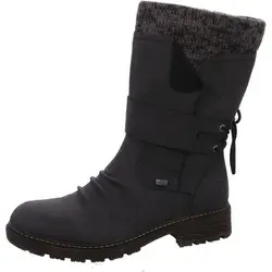 Rieker Damen Stiefel - Grau Synthetik Größe 38 - Wasserabweisender Langschaftstiefel mit Warmfutter und modischem Strickbund, ideal für kalte Tage. Rieker-TEX-Membran sorgt für Atmungsaktivität und Tragekomfort.