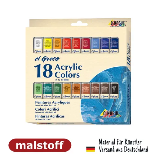 Acrylfarbenset 18x12ml C.Kreul El Greco  bei Malstoff