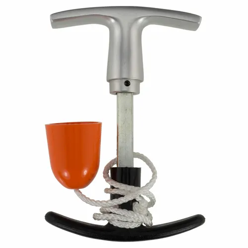 Garagentorgriff 9x82 Alu F1 und Ziehgriff Innen aus Kunststoff mit 50cm Seil