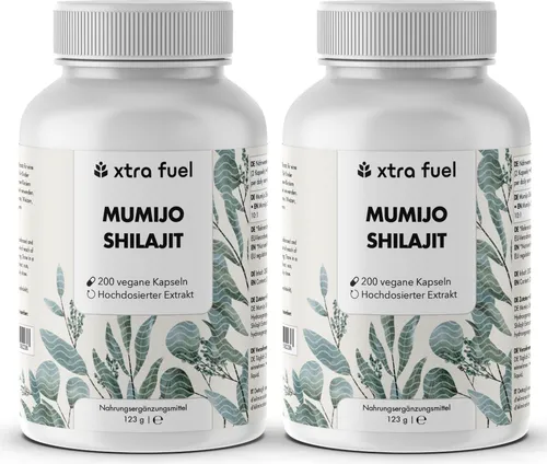 XTRA FUEL Mumijo Shilajit hochdosiert - 200 Kapseln - Heilerden, hochdosierte Mumijo Kapseln mit 80% Fulvin- & Huminsäure für mehr Energie und Vitalität.