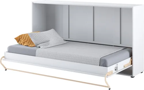 Schrankbett 90 x 200 Horizontal CP-06 in Weiß Hochglanz von LENART CONCEPT PRO - Das Schrankbett CONCEPT PRO bietet Ihnen eine praktische Lösung für kleine Räume. Mit nur wenigen Handgriffen verwandeln Sie Ihr Zimmer in ein komfortables Schlafparadies. Ideal für flexibles Wohnen!