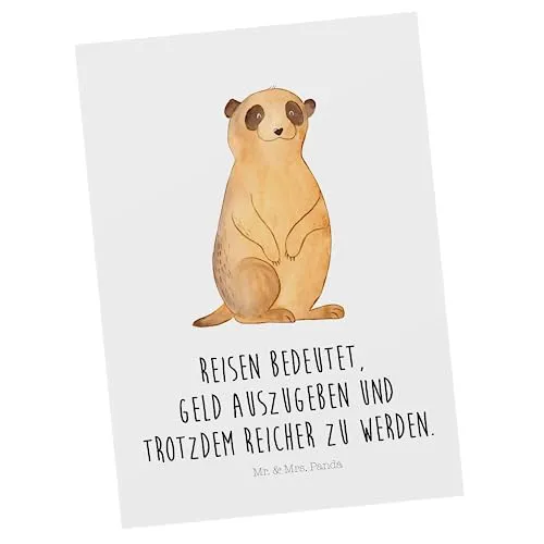 Mr. & Mrs. Panda Postkarte Erdmännchen