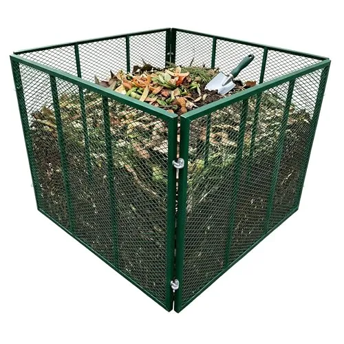 Relaxdays Komposter Metall, 800 Liter, für Gartenabfälle in grün von Relaxdays