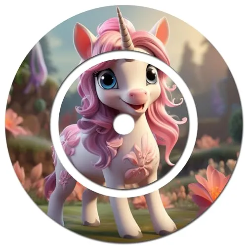 yabaduu Schutzfolie Süße Tiere kompatibel mit Toniebox Lauscher Station Aufkleber personalisierbar Zubehör für Kinder Spielzeug passgenau selbstklebend Y046 (Nr. 61 Einhorn, Ladestation Folie)