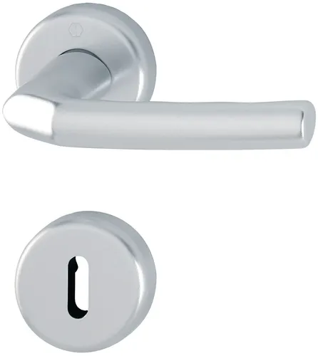 Rosettengrt.Birm.1117 17KV - Alu Innentür-Rosetten-Garnitur mit Kunststoffunterkonstruktion, verdeckte Verschraubung und flexible Anschlagrichtung für optimale Sicherheit