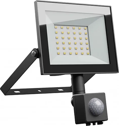 Spectrum LED Fluter Noctis Lux 4 Schwarz IP44 30W 2500lm Tageslicht 6000K kaltweiß mit Bewegungsmelder