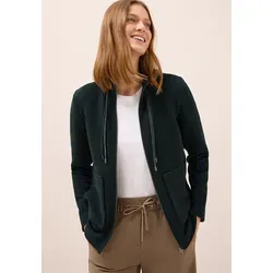 CECIL Damen Sweatjacke in Ink Grün, Gr. L (42) - Funktionsjacke aus bequemer Sweatware, ideal für Sport und Freizeit mit praktischen Taschen für Wertsachen, sorgt für angenehmes Tragegefühl und casual Look.