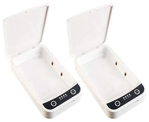 Somikon UV-Sterilisator: 2er-Set UV-Desinfektions-Boxen für Smartphone, Brille, Schlüssel usw. (Sterilisator Desinfektionbox, Desinfektionsbox, NAS)