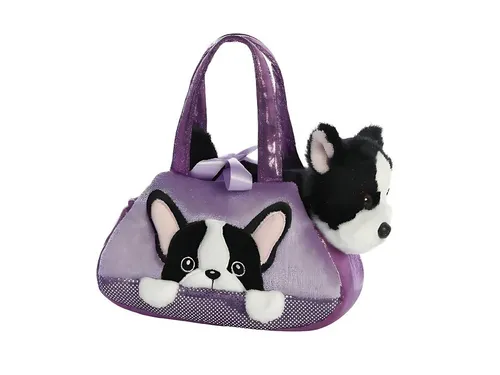 Aurora World Fancy Peek-a-Boo Französische Bulldogge - Plüschfigur in Tragetasche, ca. 21 cm, ideales Geschenk für kleine Tierliebhaber