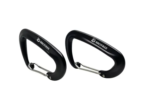 Karabinerhaken BROTREE 12KN 2 Stück schwarz bis 1200kg von BROTREE